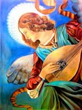Angel Lute Player Counted Cross Stitch Pattern: Printable PDF Pattern, 2 Kinds Of PDF Charts, Instant Download