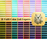 16 Colorful Striped Foil Digital Papers or Scrapbooking Papers with Bonus Alphabet: 12" x 12", High Resolution