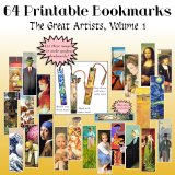 64 DIY Printable Bookmarks: The Great Artist Series