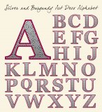 Silver and Burgundy Art Deco Printable & Digital Alphabet