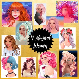 Cross Stitch Patterns: 17 Magical Women Collection, Printable PDF Patterns, 2 Kinds Of Charts, Instant Download