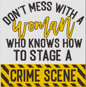 Funny Quote Cross Stitch Pattern: "Crime Scene", Printable PDF Pattern, PDF Chart, Instant Download