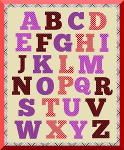 5 Polka Dotted Digital & Printable Alphabets: Black, Red and White, Red and Blue, Red and Black, Purple and Gold