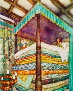 Cross Stitch Pattern: Princess and the Pea, Edmund Dulac, Printable PDF Pattern, 2 Kinds Of PDF Charts, Instant Download