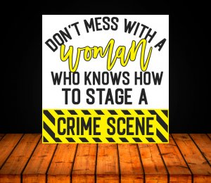Funny Quote Cross Stitch Pattern: "Crime Scene", Printable PDF Pattern, PDF Chart, Instant Download
